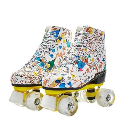 China Outdoor street roller skates Deluxe Leather Lined Rink Skate Ladies for sale