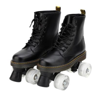 China Combat Boot Quad Outdoor Roller Skate With Led 4 Wheels for sale