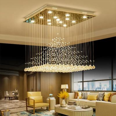 China Hardwired Contemporary Crystal Chandelier Plafondlamp 82-265 Volt Te koop