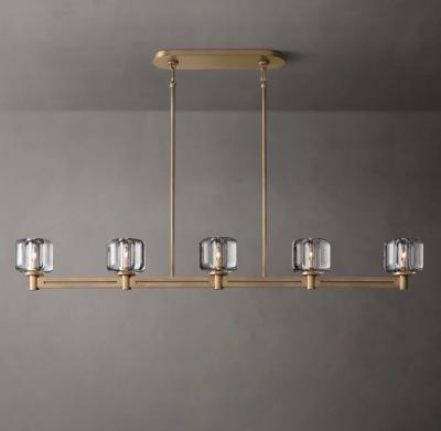 China Brass Restoration Hardware Linear Chandelier With E12 Bulbs for sale