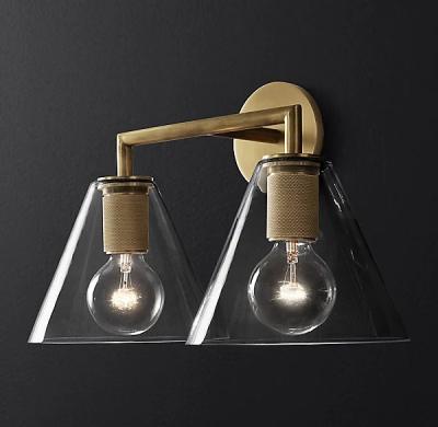 China 40w*2 Decorative Wall Lamps Brushed Brass Wall Light Bulbs Included for sale