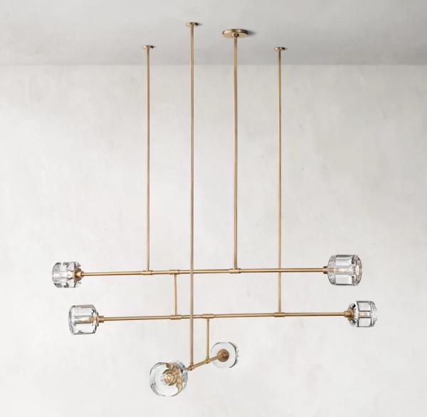 Quality 12'L Brass Bedroom Multi Arm Ceiling Light Support OEM ODM for sale