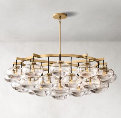 China Bulb Type Incandescent Antique Farmhouse Chandelier Glass Ceiling Light Classic Style for sale