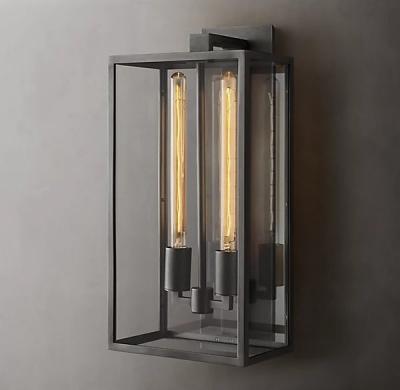 China Black And Brass Wall Sconce Brass Glass Wall Light 110V-120V for sale