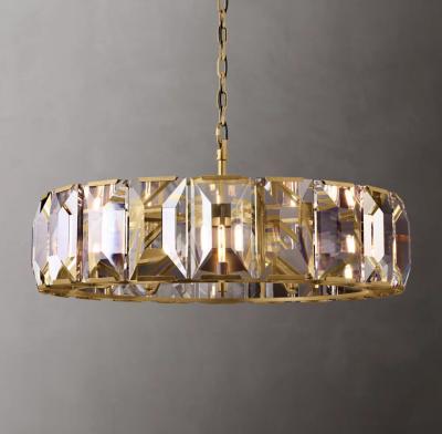 China Harlow Crystal Round Chandelier 43 '' de latón RH Crystal Chandelier con lámpara hacia arriba en venta
