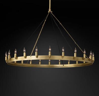 China Farmhouse Style Vintage French Country Chandelier With Brass Iron Embellishments for sale