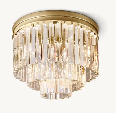 China Multi Ring Frame Luxury Ceiling Lights K9 Glass Wall Flush Mount Light for sale