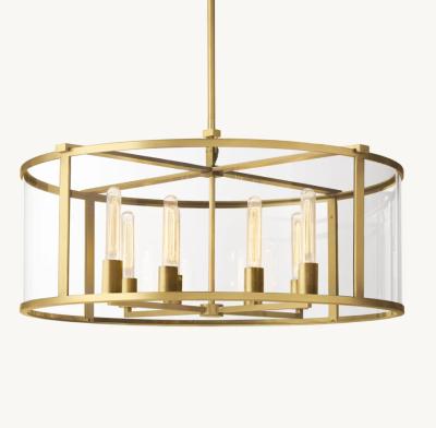 China Brass Glass Contemporary LED Foyer Chandelier Lighting With 60 Watts Bulb for sale