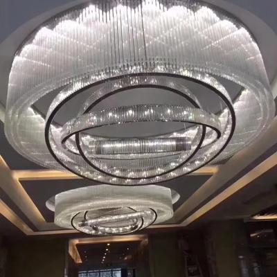 China E14 / E12 Hotel Lobby Chandelier Wedding Venue Chandelier With Crystal Lamp Arm for sale