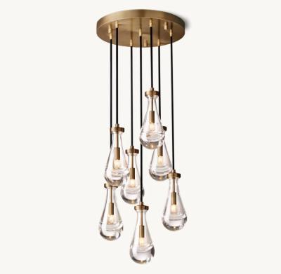 China Dining Room Crystal Chandelier Ceiling Light Rain Round Chandelier 60'' for sale