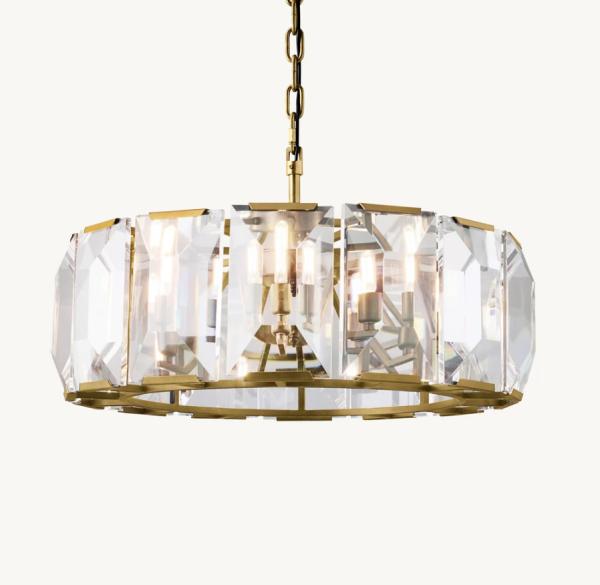 Quality Adjustable Voltage Round Drop Light Glass Accents Chandelier For Your Space for sale
