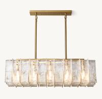 Quality Lattice Rectangular Modern Glass Chandelier 49'' Ceiling Mounted for sale