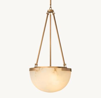 China Metal Stone Brass Cone Suspended Ceiling Pendant Lighting for sale