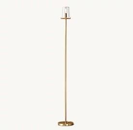 China 60'' H Modern Brass Reading Floor Lamp Polished Nickel Finish for sale