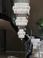 Quality Crystal Glass Luxury Staircase Chandelier Lighting Solution for sale