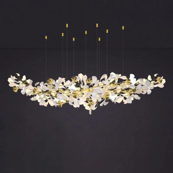 Quality Ceiling Mounted Contemporary Staircase Gingko Chandelier OEM for sale