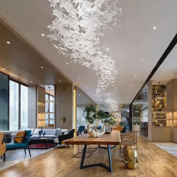 Quality LED Light Source Crystal Glass Project Chandeliers For Lobby for sale