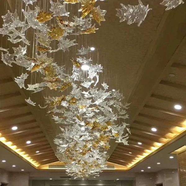 Quality LED Light Source Crystal Glass Project Chandeliers For Lobby for sale