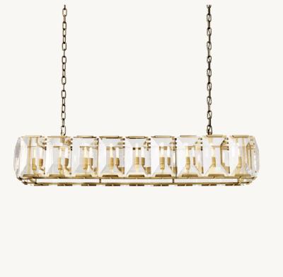 China Hardwired Harlow Crystal Rectangular Chandelier 62'' Custom Made for sale