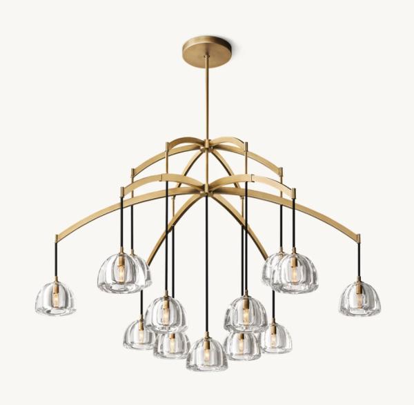 Quality Polished Brass Crystal Contemporary Ceiling Chandeliers Hardwired for sale