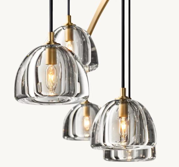 Quality Polished Brass Crystal Contemporary Ceiling Chandeliers Hardwired for sale