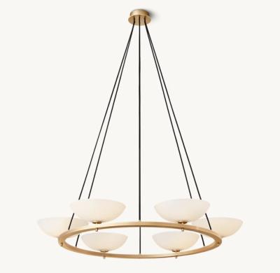 China Chrome Finish Brushed Brass And Glass Ceiling Light 85-265 Volts for sale