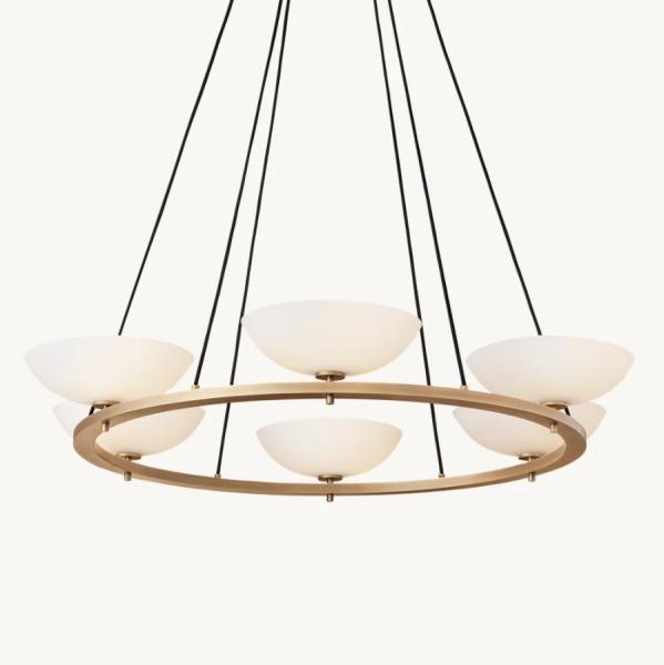 Quality Chrome Finish Brushed Brass And Glass Ceiling Light 85-265 Volts for sale