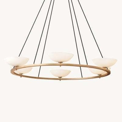 Cina Candelabra Bulb Type Modern Chandelier with Nickel Frame and Downward Lamp Cup Direction in vendita