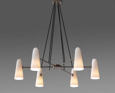 China Montfalcon Modern Brass Chandelier with E12 Bulb Base and Adjustable Height for sale