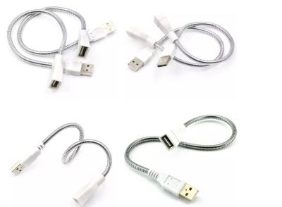 China PVC TPE Wire USB Gooseneck Cable Chrome Stainless Flexible Tube 28mm for sale