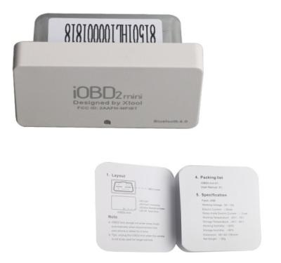 Chine Mini outil de diagnostic Bluetooth 4,0 de Xtool de scanner de code d'iOBD2 OBDII EOBD pour l'IOS et l'Android à vendre
