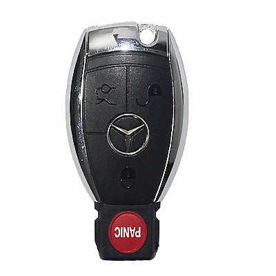 Quality Professional Mercedes Benz Chrome Smart Key 433mhz, Black Car Key Shell With Chips for sale