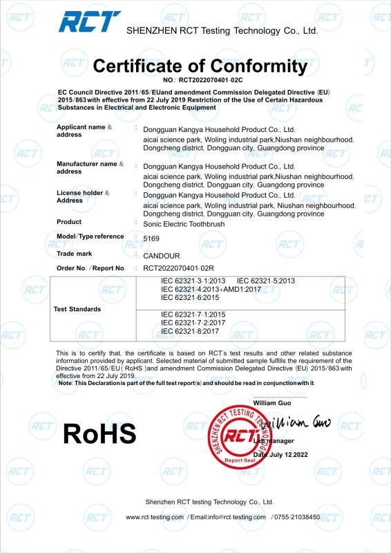 RoHS - Dongguan Kangya household products Co., Ltd