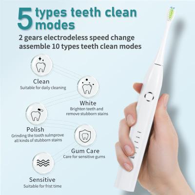 China Smart Electric Toothbrush Low Noise Smart Electric Toothbrush Featuring Waterproof and Removable Brush Head for sale