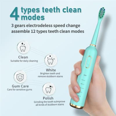 China Bake Paint UV Sanitizer Electric Toothbrush IPX7 Waterproof With 12 Modes for sale