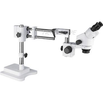 China Double Arm Boom Stand Stereo Zoom Microscope With 235MM Long Travel Range for sale