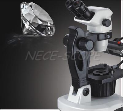 China Binocular Light Jewelers Zoom Gem Stereo Microscope With 20X Reticle Eyepiece for sale