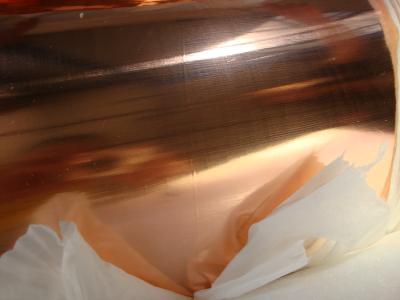 China Laminated T2 Copper Foil Roll / Copper Sheet Roll For Shielding Braided RF Cable for sale