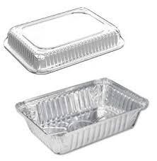 China Daily Use Aluminium Foil Container / Foil Pans With Lids For Freezing 145 * 120mm for sale