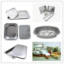China Recyclable Aluminium Foil Containers Two Divisions For Takeaway Food 0.07mm for sale
