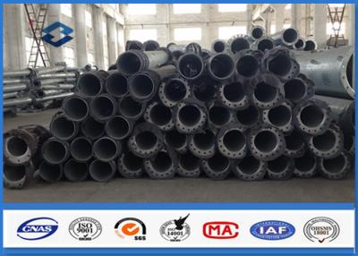 China Straight steel power pole Round Shape 10 - 550KV , metal utility poles AAA credit rating for sale