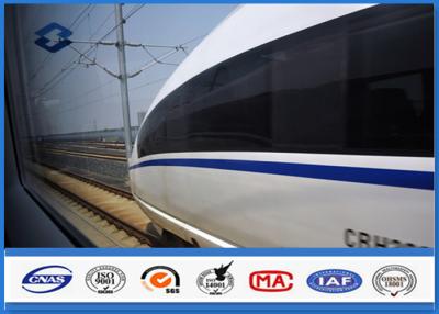 China Steel Q420 Material High Speed Train Galvanized Steel Pole , Round Metal Pole One Section for sale