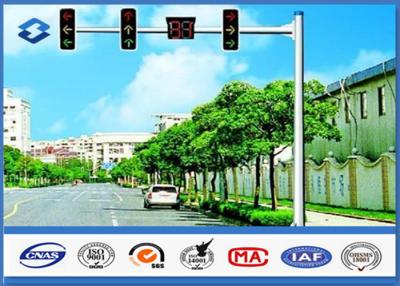 China Material Q345 Traffic Signal Pole 6M Height with 11M Single Arm 20 years Warranty for sale
