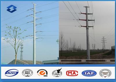 China HDG Steel Polygonal electric power pole , Double Circuits Strain power transmission poles for sale