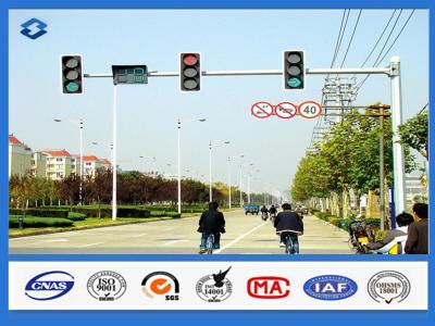 China 8 Sides 1 Arm Hot dip Galvanized street sign pole , AWS D 1.1 Welding Standard traffic sign posts for sale