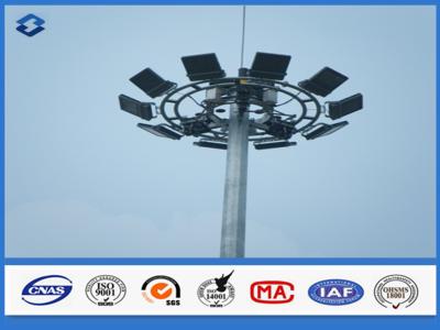 China Steel sheet Material high mast led lighting pole , ASTMA 123 / EN ISO 1461 standard floodlight pole /mast for sale