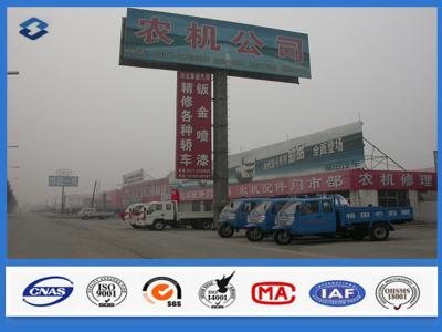 China Ladder Attached Ad Promotion Billboard galvanized steel pole , Ground mounted road sign post for sale