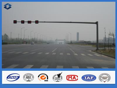 China Reaching Long Arm Traffic Steel light Pole 6000mm - 7500mm Mounting Height traffic sign pole for sale