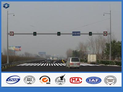 China 86um Galvanization Steel Traffic Signal Pole Customized Polygonal IP54 Protection grade for sale