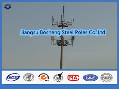 China Mobile antenna mast above 95% Penetration rate , steel telegraph poles White Color for sale